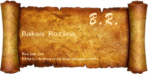 Bakos Rozina névjegykártya